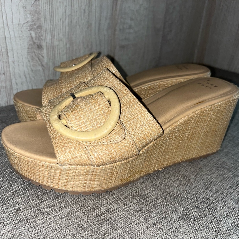 A New Day Beige Wedge Sandals